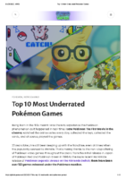 Top 10 Most Underrated Pokémon Games